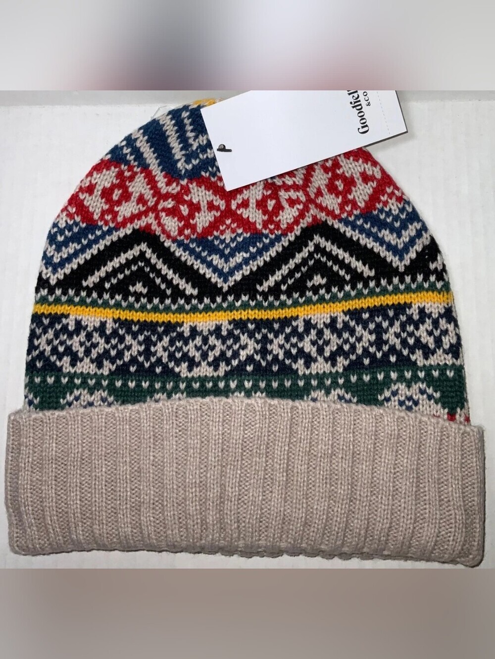 Goodfellow & Co Fair Isle Knit Beanie in Red, Blue, Black, Cream